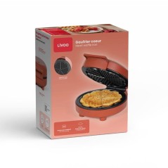 Gaufrier coeur - LIVOO - DOP255R - 5 gaufres - 1000 W