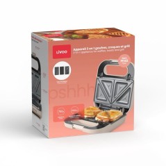 Appareil 3 en 1 - LIVOO - DOP256C - gaufres / croques / grill - 750 W