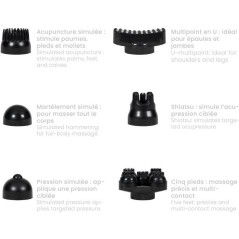 Masseur multifonction XXL 6-en-1 - LIVOO - DOS223C - 12 modes - Manche