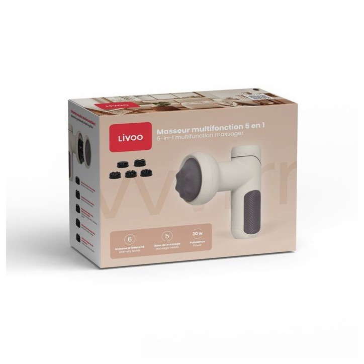 Masseur multifonction 5-en-1 - LIVOO - DOS222C - Rechargeable - 6 vitesses - Anticellulite Masseur multifonction 5-en-1 - LIVOO - DOS222C - Rechargeable - 6 vitesses - Anticellulite