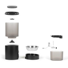 Distributeur de croquettes automatique et fontaine a eau - LIVOO - PET