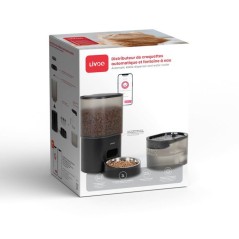 Distributeur de croquettes automatique et fontaine a eau - LIVOO - PET