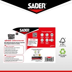 Adhésif extra fort - SADER - Repare tout extreme - Gris - Intérieur