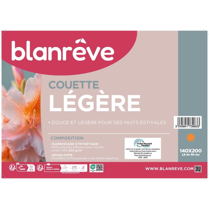 Couette - 140 x 200 cm - BLANREVE - Légere - 200gr/m² - Motifs imprimés Couette - 140 x 200 cm - BLANREVE - Légere - 200gr/m² - Motifs imprimés