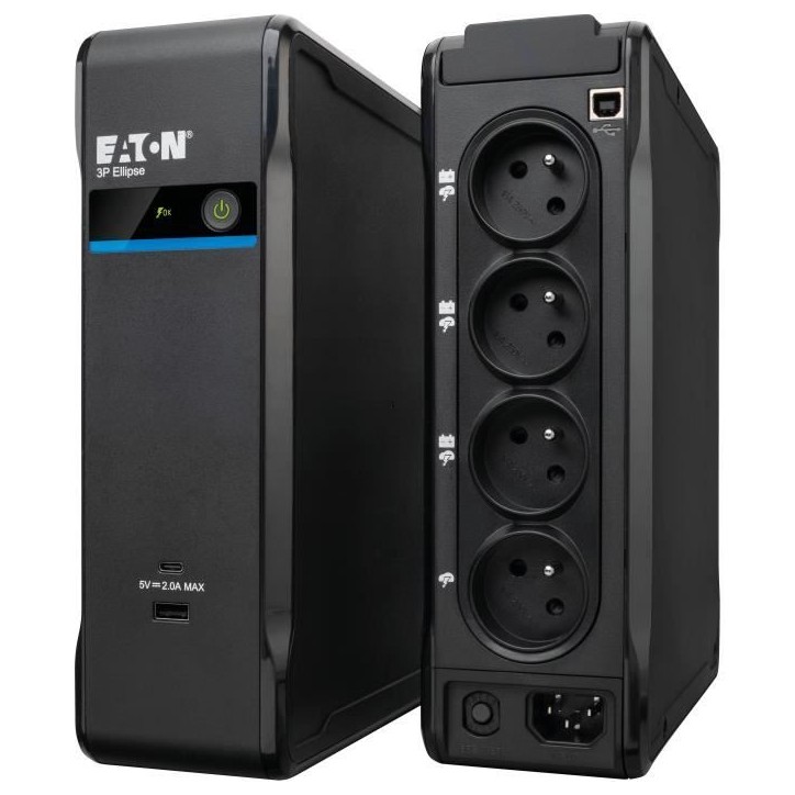 Onduleur - EATON - 3P Ellipse 3P900UF - Pour PC pro ou terminal point de vente - Protection parafoudre - 900VA - 540W Onduleur - EATON - 3P Ellipse 3P900UF - Pour PC pro ou terminal point de vente - Protection parafoudre - 900VA - 540W