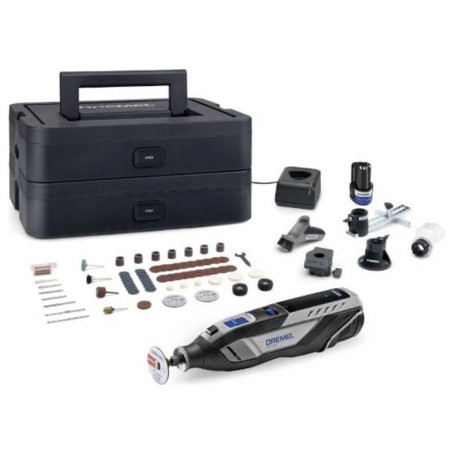 Dremel 8250 Outil Rotatif Multifonction Sans-fil 12V, 65 acc, 5 adapta