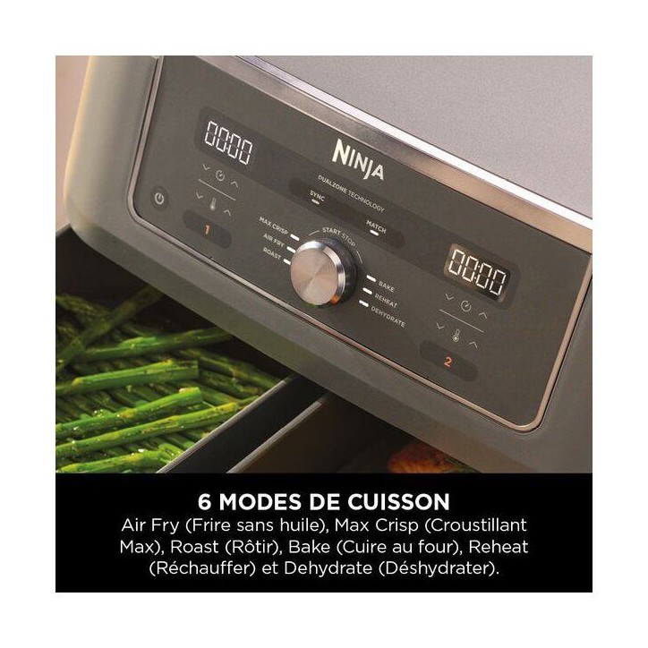 Friteuse sans huile - Ninja DZ400EU - 9,5L - 2 cuves Friteuse sans huile - Ninja DZ400EU - 9,5L - 2 cuves