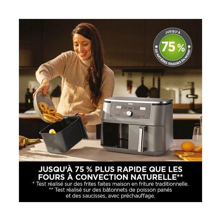 Friteuse sans huile - Ninja DZ400EU - 9,5L - 2 cuves Friteuse sans huile - Ninja DZ400EU - 9,5L - 2 cuves