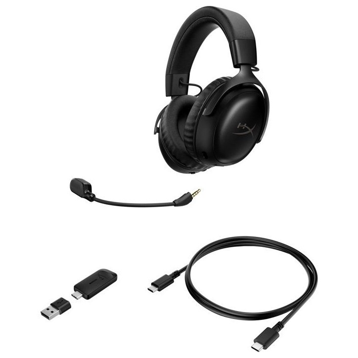 Casque Gamer Sans Fil HyperX Cloud III S Wireless noir pour PC Mac PS5 Mobile Switch.avec adaptateur USB-C vers USB-A, câble US Casque Gamer Sans Fil HyperX Cloud III S Wireless noir pour PC Mac PS5 Mobile Switch.avec adaptateur USB-C vers USB-A, câble US