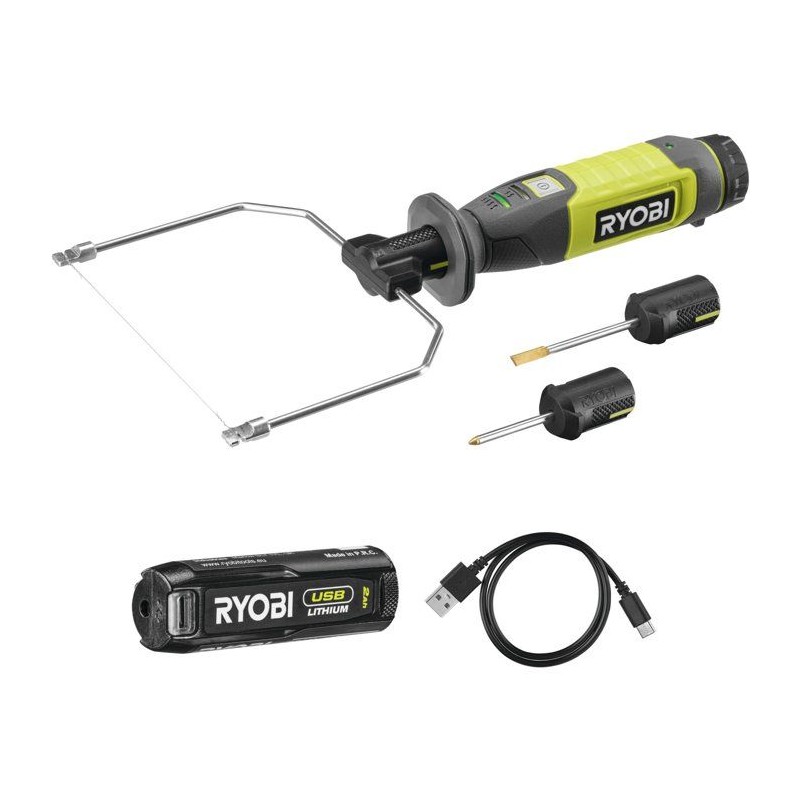 RYOBI Coupeur a fil chaud 4V USB Lithium - batterie 2Ah + chargeur - R