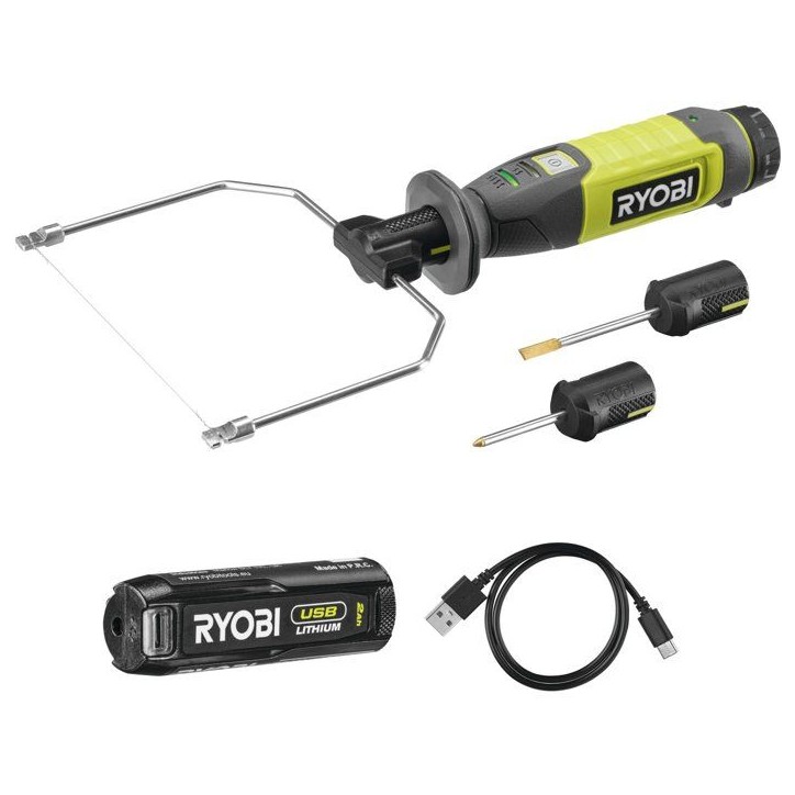 RYOBI Coupeur a fil chaud 4V USB Lithium - batterie 2Ah + chargeur - RHC4-120G RYOBI Coupeur a fil chaud 4V USB Lithium - batterie 2Ah + chargeur - RHC4-120G