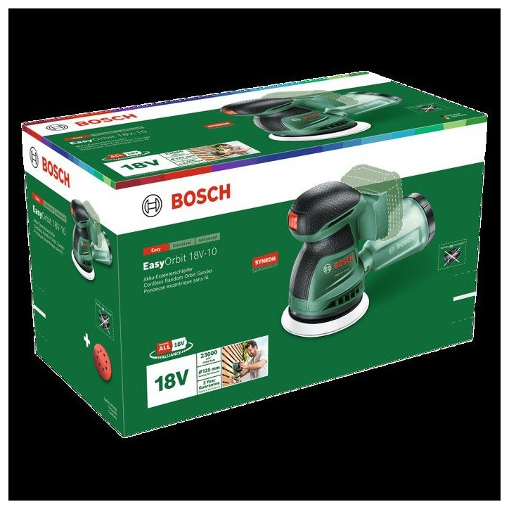 Ponceuse excentrique sans fil BOSCH - EasyOrbit 18V10 - 125mm - Sans accessoires Ponceuse excentrique sans fil BOSCH - EasyOrbit 18V10 - 125mm - Sans accessoires
