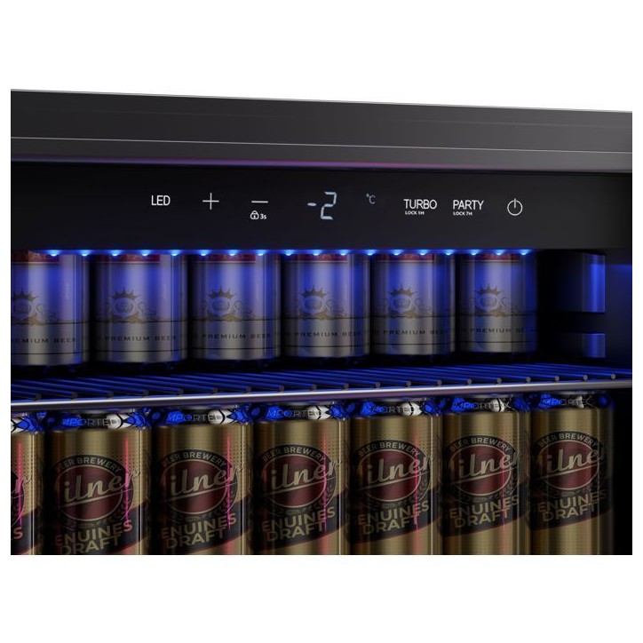 Cave a biere - Pose libre - LA SOMMELIERE - BEER150 - 128 L - Classe C - 54 x 55,3 x 83 cm - Noir Cave a biere - Pose libre - LA SOMMELIERE - BEER150 - 128 L - Classe C - 54 x 55,3 x 83 cm - Noir