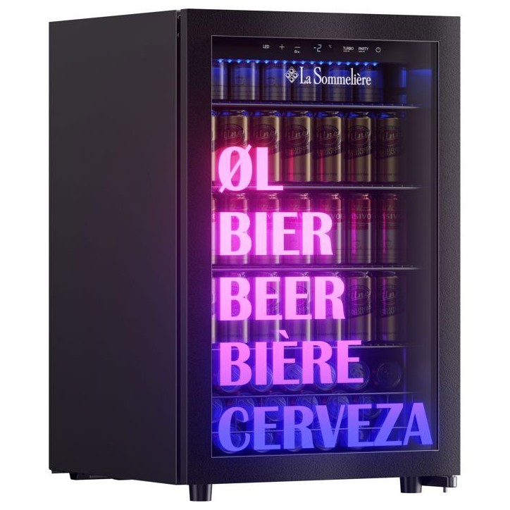 Cave a biere - Pose libre - LA SOMMELIERE - BEER150 - 128 L - Classe C - 54 x 55,3 x 83 cm - Noir Cave a biere - Pose libre - LA SOMMELIERE - BEER150 - 128 L - Classe C - 54 x 55,3 x 83 cm - Noir