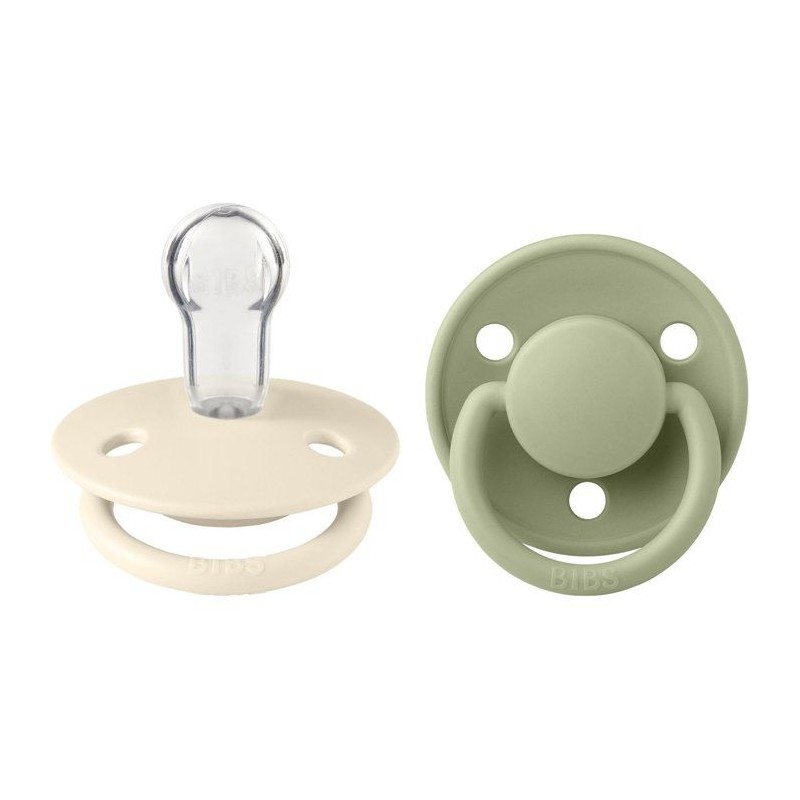 Sucette bébé - BIBS - DeLux - Embout rond - Pack de 2 - Silicone - T