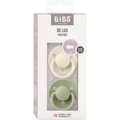 Sucette bébé - BIBS - DeLux - Embout rond - Pack de 2 - Silicone - T