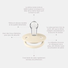 Sucette bébé - BIBS - DeLux - Embout rond - Pack de 2 - Silicone - T