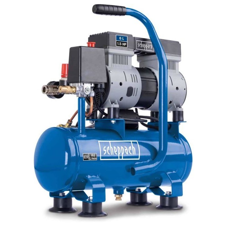 Compresseur d'air horizontal SCHEPPACH - HC08Si - 6L - 1100 W - 8 bars - silencieux Compresseur d'air horizontal SCHEPPACH - HC08Si - 6L - 1100 W - 8 bars - silencieux
