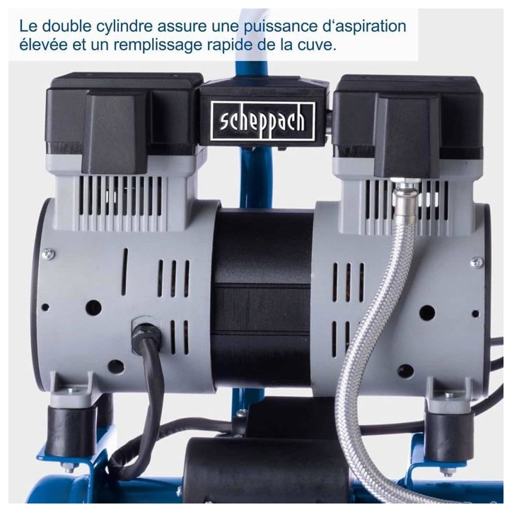 Compresseur d'air horizontal SCHEPPACH - HC08Si - 6L - 1100 W - 8 bars - silencieux Compresseur d'air horizontal SCHEPPACH - HC08Si - 6L - 1100 W - 8 bars - silencieux