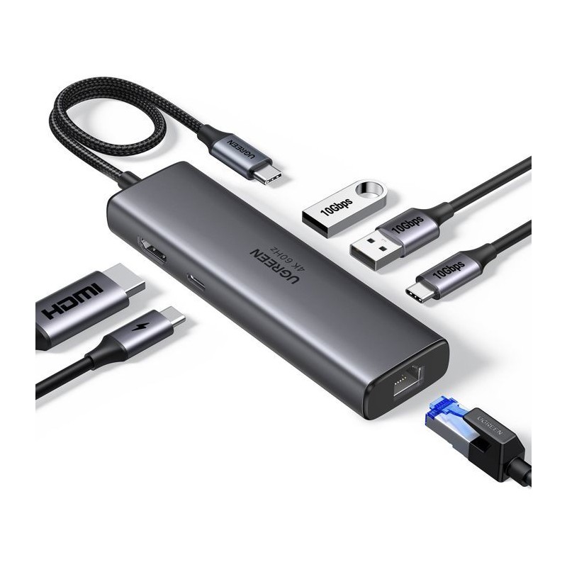 Hub USB-C 6 en 1 - UGREEN - Gris