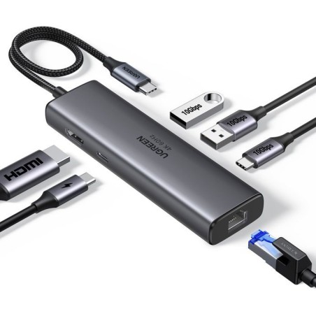 Hub USB-C 6 en 1 - UGREEN - Gris