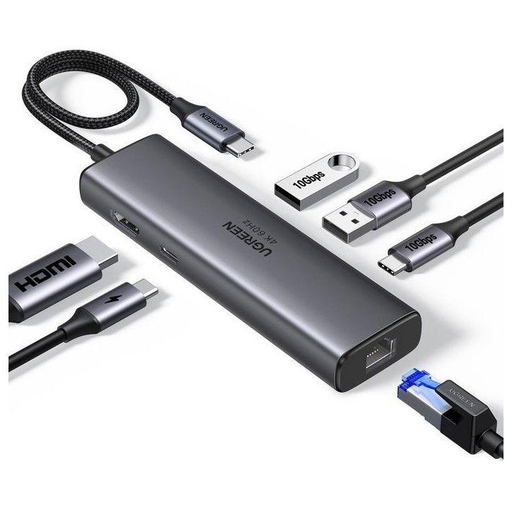 Hub USB-C 6 en 1 - UGREEN - Gris