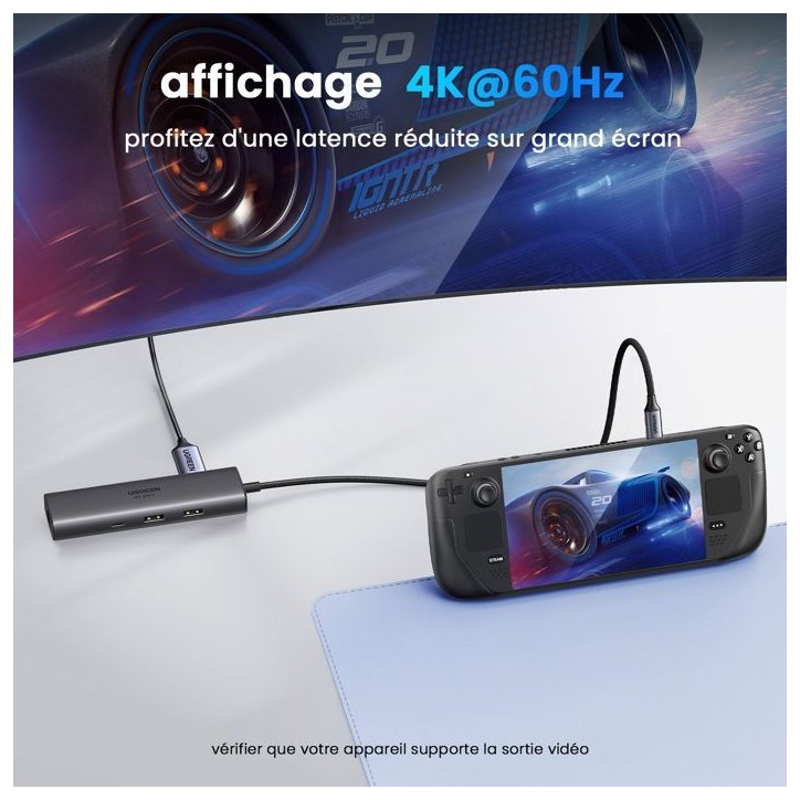Hub USB-C 6 en 1 - UGREEN - Gris