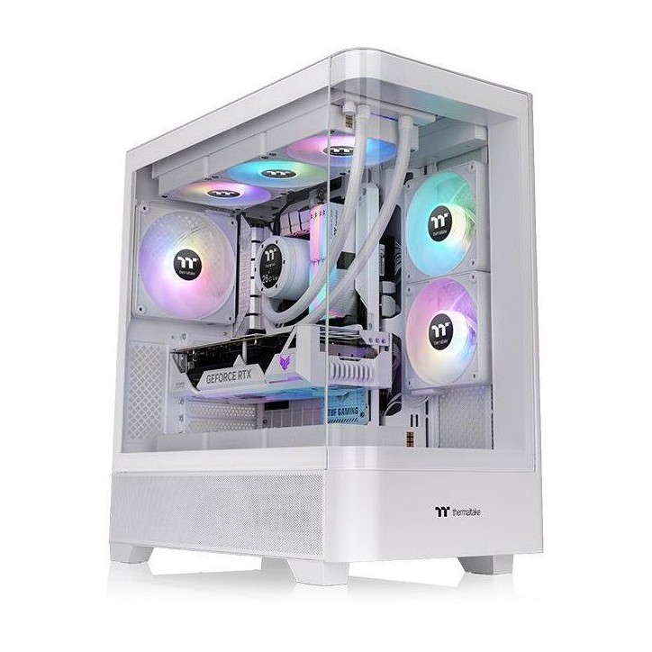 Boîtier PC sans alimentation - THERMALTAKE - View 290 TG ARGB Snow - Moyen tour - Format ATX - 3x120mm A-RGB inclus - Blanc Boîtier PC sans alimentation - THERMALTAKE - View 290 TG ARGB Snow - Moyen tour - Format ATX - 3x120mm A-RGB inclus - Blanc