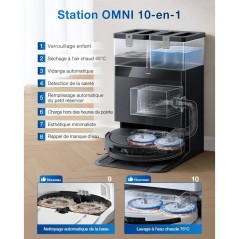 ECOVACS T50 Omni GEN2 - Robot Aspirateur Laveur - 21000Pa - ZeroTangle