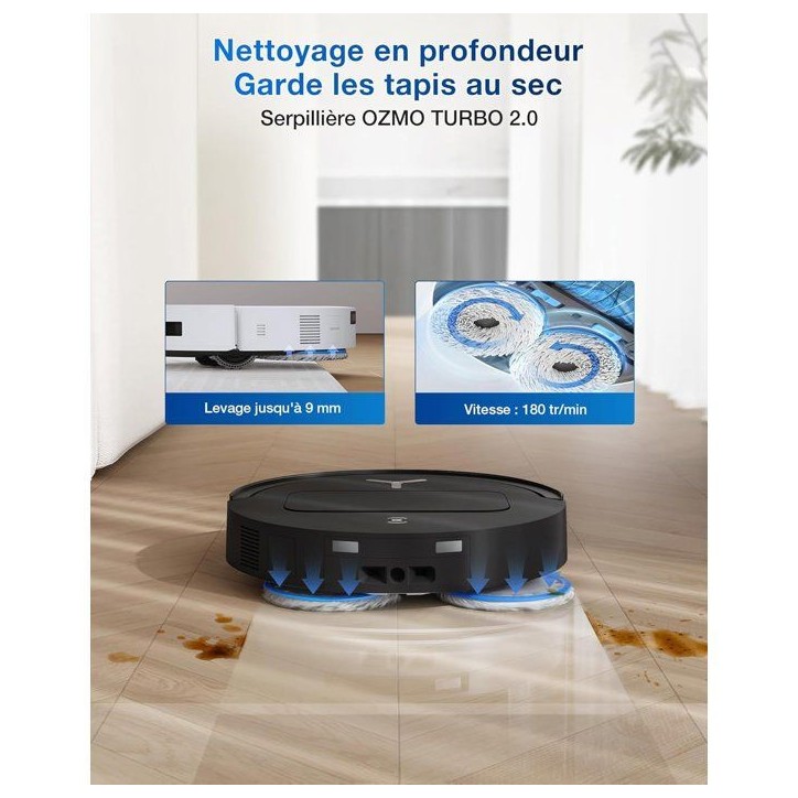 ECOVACS T50 Omni GEN2 - Robot Aspirateur Laveur - 21000Pa - ZeroTangle 2.0 - Station OMNI avec vidage automatique ECOVACS T50 Omni GEN2 - Robot Aspirateur Laveur - 21000Pa - ZeroTangle 2.0 - Station OMNI avec vidage automatique