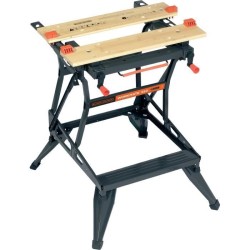 Etabli etau pliable - BLACK+DECKER - WM550-XJ - 2 mâchoires en bambou