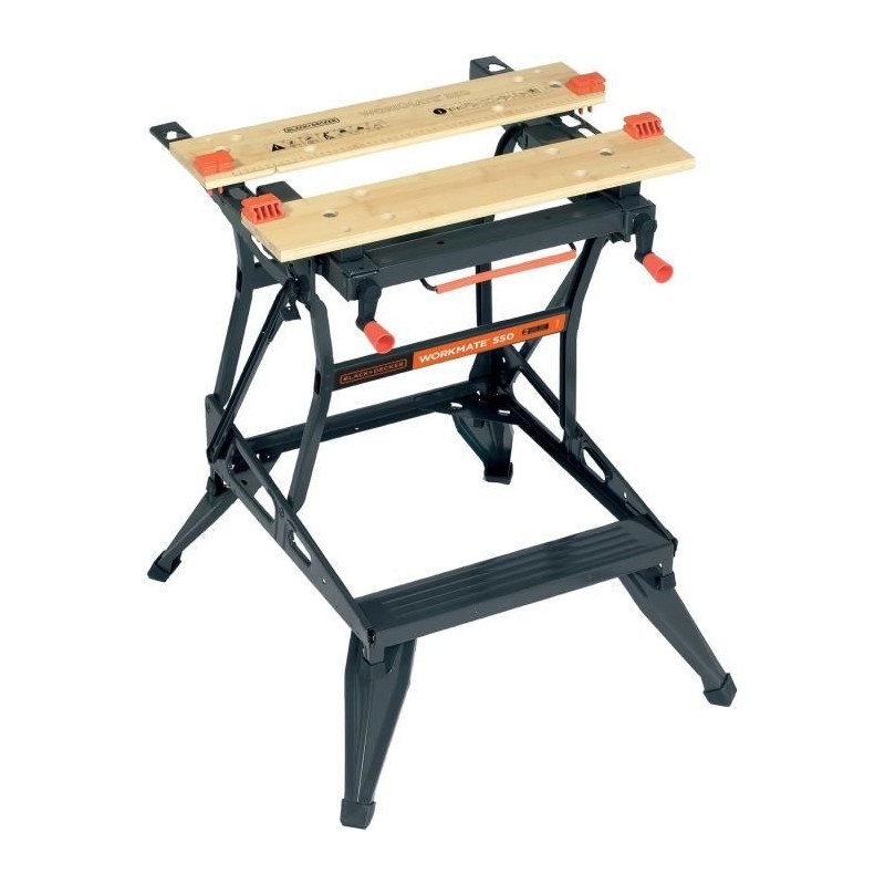 Etabli etau pliable - BLACK+DECKER - WM550-XJ - 2 mâchoires en bambou Etabli etau pliable - BLACK+DECKER - WM550-XJ - 2 mâchoires en bambou