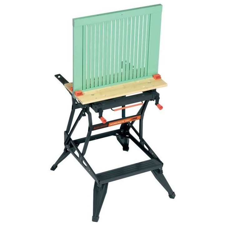 Etabli etau pliable - BLACK+DECKER - WM550-XJ - 2 mâchoires en bambou - charge maximale de 250 kg