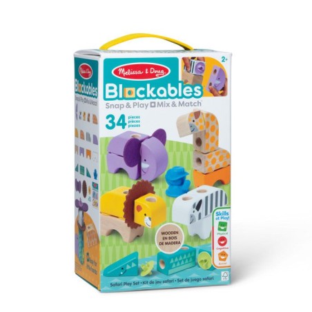 Blockables Les Animaux de la Savane Melissa & Doug - 34 Pieces en Bois