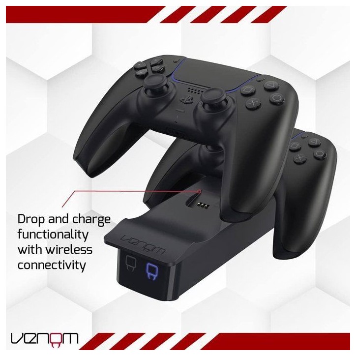 Station de charge double - VENOM - pour manettes PS5 - Noir