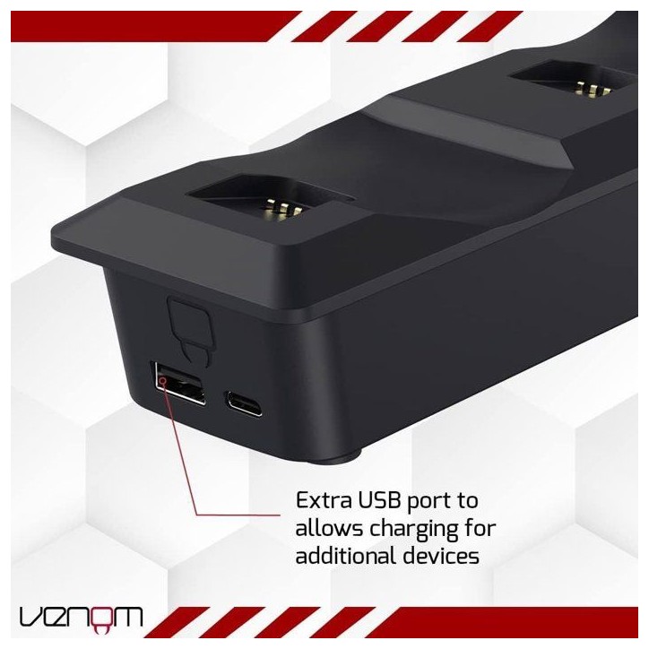 Station de charge double - VENOM - pour manettes PS5 - Noir