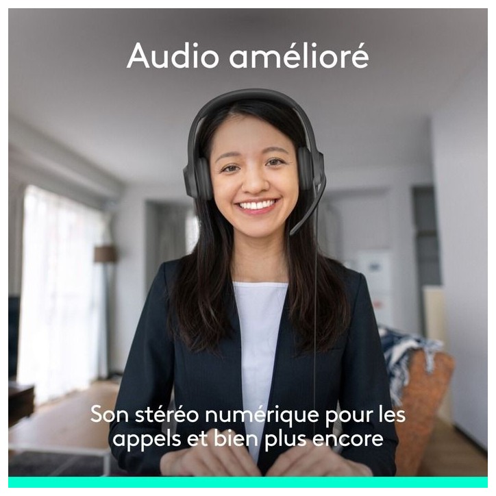 Casque - Filaire - Logitech - H390 - USB-C - Noir Casque - Filaire - Logitech - H390 - USB-C - Noir