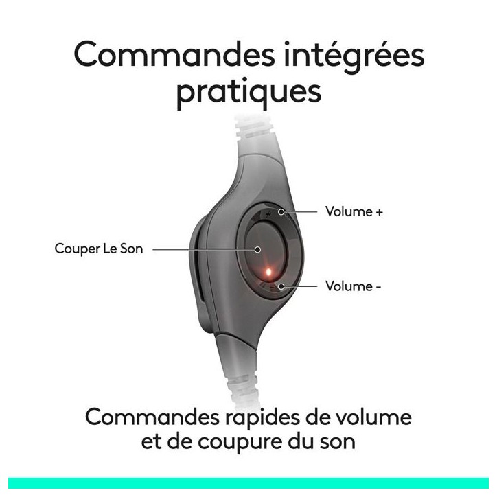 Casque - Filaire - Logitech - H390 - USB-C - Noir Casque - Filaire - Logitech - H390 - USB-C - Noir