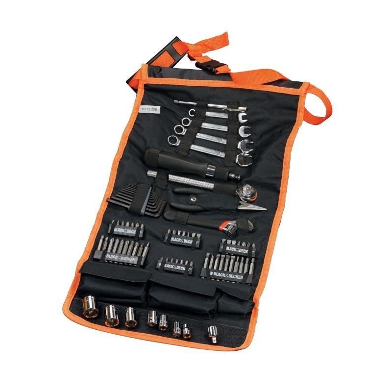 Kit d'outillage - BLACK+DECKER - A7063-QZ - 77 pieces - embouts, clés Kit d'outillage - BLACK+DECKER - A7063-QZ - 77 pieces - embouts, clés