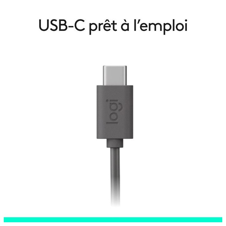 Casque - Filaire - Logitech - H390 - USB-C - Noir Casque - Filaire - Logitech - H390 - USB-C - Noir