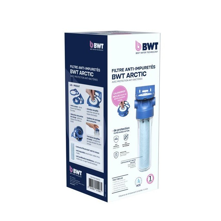 Station antitartre duplex - BWT - PUREPHOS - 4-en-1 - Cartouches ARCTIC 20 µm + PURESILI
