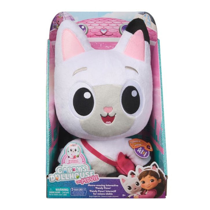 SPINMASTER Gabby Maison Magique - Peluche Pandy interactive - 20+ sons, 5 accessoires tissu, 2 piles LR03 fournies - Des 3 ans