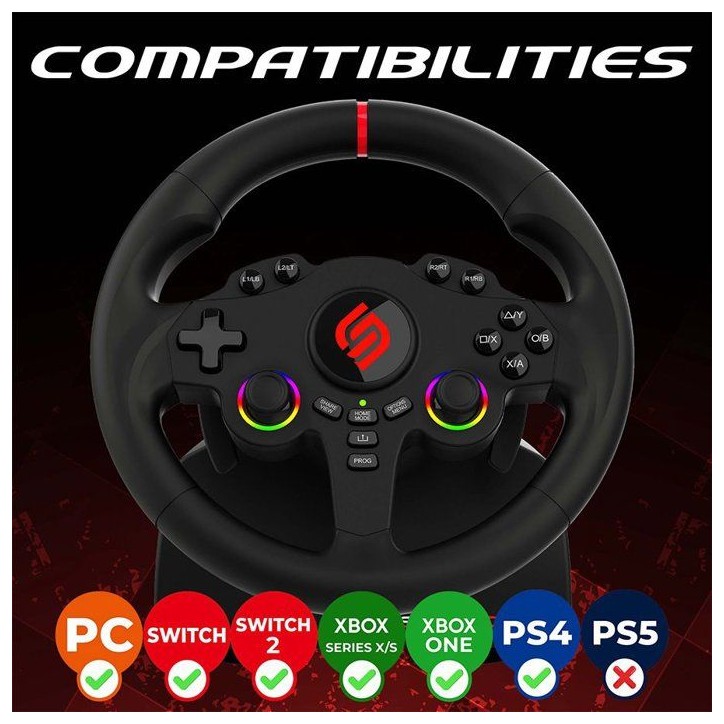 Volant gaming - SUBSONIC - Double joysticks LED - PS4 PC Switch Switch 2 Xbox One Xbox Series Volant gaming - SUBSONIC - Double joysticks LED - PS4 PC Switch Switch 2 Xbox One Xbox Series