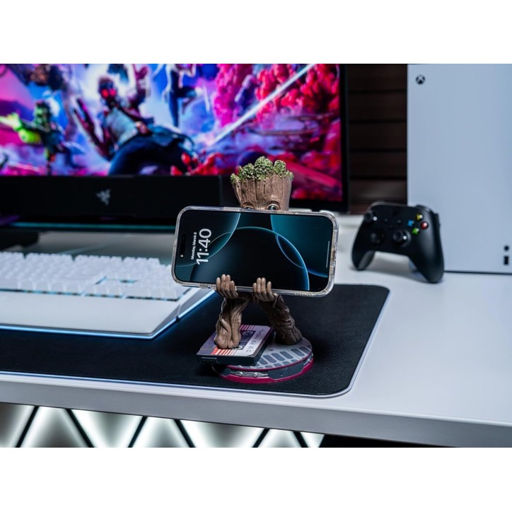 Figurine Marvel Les Gardiens de la Galaxie Jeune Groot - EXQUISITE GAMING - Cable Guys - Support écouteurs ou petit accessoire