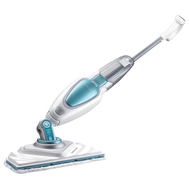 BLACK & DECKER FSM1630-QS - Balai vapeur Tete delta - 1600 W - 4 accessoires - Blanc / Bleu