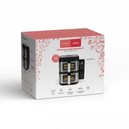 Friteuse sans huile - LIVOO - DOC344CO - 11 L - double bac - 2800 W