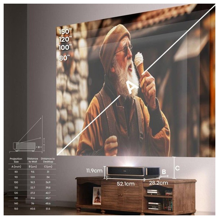 Vidéoprojecteur - HISENSE - Ultra courte focale laser - 2500 lumens Vidéoprojecteur - HISENSE - Ultra courte focale laser - 2500 lumens