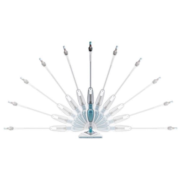 BLACK & DECKER FSM1630-QS - Balai vapeur Tete delta - 1600 W - 4 accessoires - Blanc / Bleu