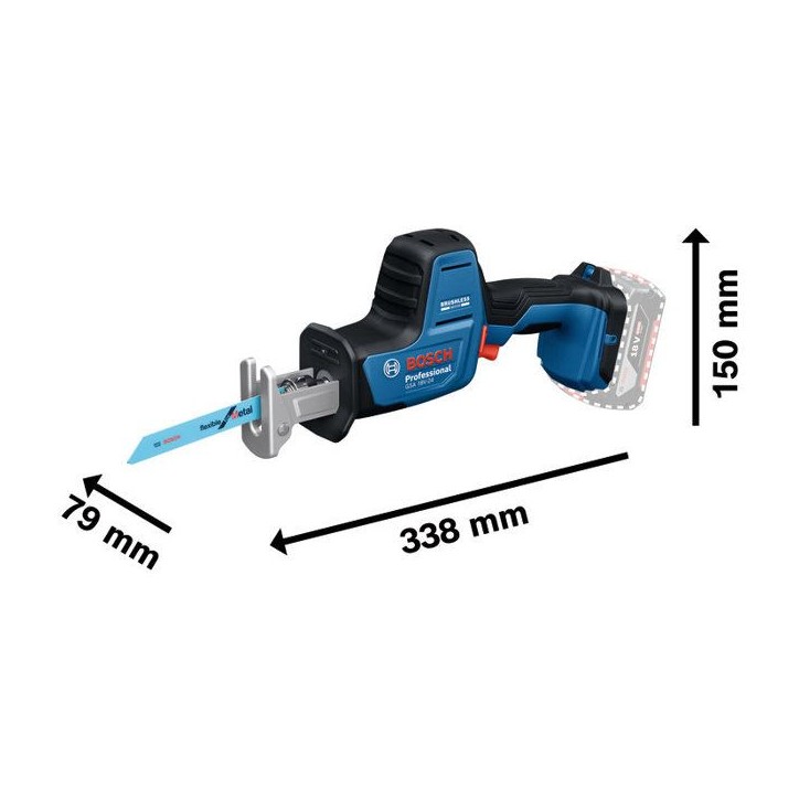 Scie sabre sans fil BOSCH PROFESSIONAL - GSA 18V-24 - 18V - 230 mm - Avec 2 lames S922EF, S2345X Scie sabre sans fil BOSCH PROFESSIONAL - GSA 18V-24 - 18V - 230 mm - Avec 2 lames S922EF, S2345X