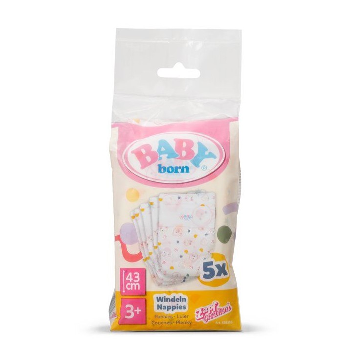Pack de 5 couches pour poupon - BABY BORN - Accessoires Pack de 5 couches pour poupon - BABY BORN - Accessoires